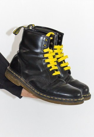 VINTAGE DR MARTEN YELLOW LACE BOOTS UK9