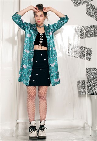 PSYCHEDELIC ROBE - 80S VINTAGE SATIN COAT