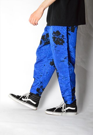 VINTAGE 90S UNISEX ROYAL BLUE FESTIVAL LIGHTWEIGHT PANTS