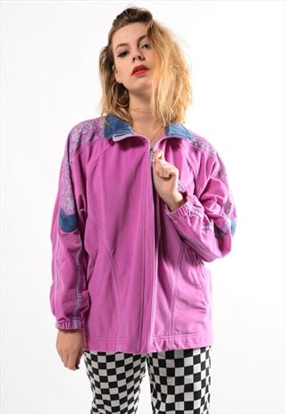 VINTAGE PURPLE DIADORA VELOUR TRACK JACKET