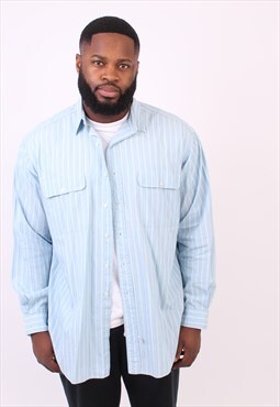 Vintage Blue Striped Polo Ralph Lauren Shirt