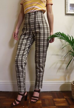 Brown Check Trousers