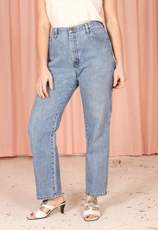 VINTAGE 90S WRANGLER MOM JEANS IN BLUE