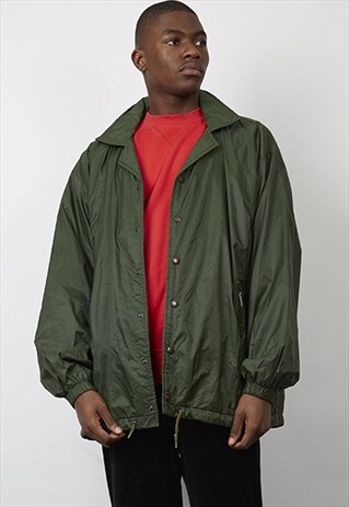 VINTAGE 90'S K-WAY DARK GREEN WINTER LINED JACKET