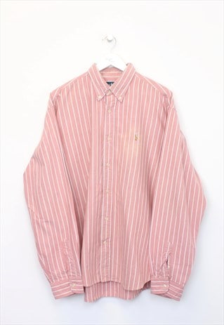 Vintage Ralph Lauren striped shirt in pink. Best fits XL