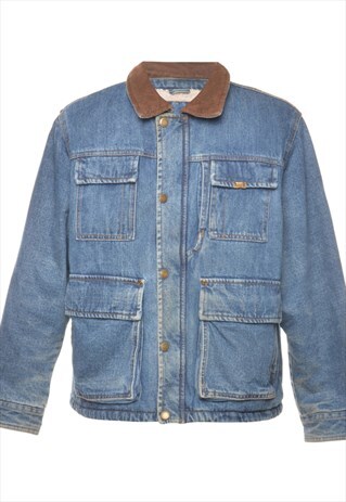 VINTAGE WRANGLER SHEARLING DENIM JACKET - L