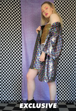 EXCLUSIVE RAINBOW SEQUIN FESTIVAL KIMONO
