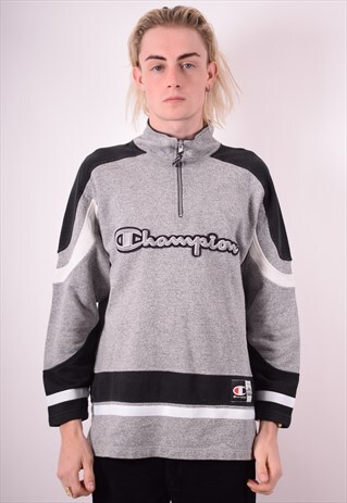 CHAMPION MENS VINTAGE SWEATSHIRT JUMPER MEDIUM GREY 90S