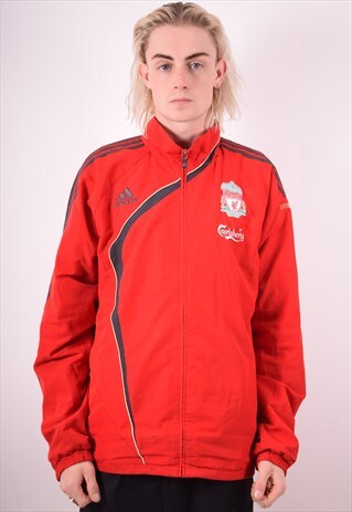 ADIDAS MENS VINTAGE FC LIVERPOOL TRACKSUIT TOP JACKET XL RED