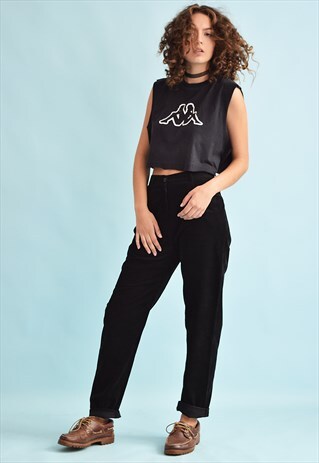 90'S RETRO HIGH WAIST CORDUROY TROUSERS