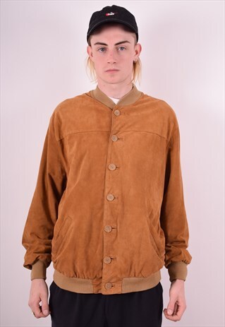 MENS VINTAGE SUEDED JACKET MEDIUM BROWN 90S