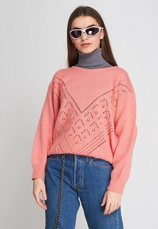 VINTAGE PINK KNIT JUMPER SWEATER