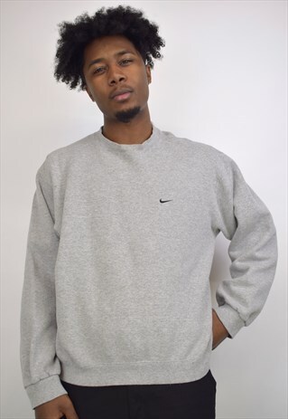 VINTAGE 90S NIKE GREY CLASSIC SWOOSH SWEATSHIRT