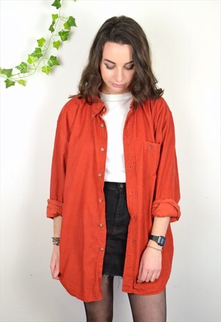90S VINTAGE ORANGE CORD SHIRT
