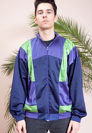 OLD SCHOOL D'N'B ZIP-UP, FUNNEL NECK COLLAR TRACKSUIT JACKET