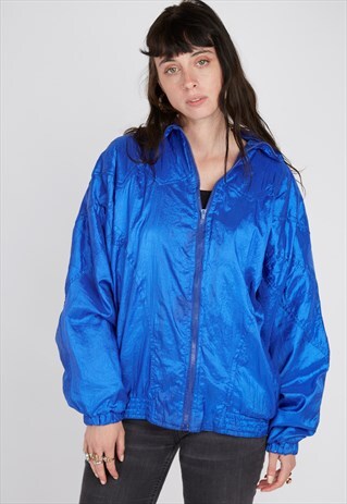 VINTAGE LAUREN BROOKE BLUE SHELL JACKET