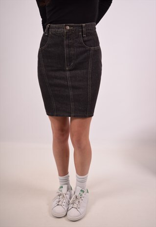 VINTAGE BENETTON DENIM SKIRT GREY
