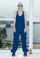 90'S VINTAGE SKI TRACKSUIT DUNGAREES IN MIDNIGHT BLUE