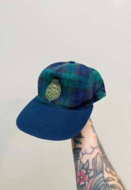 Vintage 90s Tartan GOLF Embroidered Hat Cap