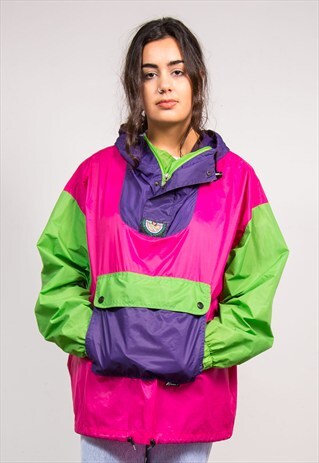 VINTAGE 90'S K-WAY COLOURBLOCK PULLOVER CAGOULE JACKET
