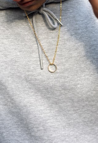 2 PACK 30" RING PENDANT NECKLACE CHAIN - GOLD
