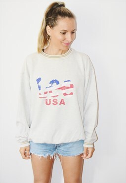 Vintage 90s LEE USA Spell Out Logo Sweatshirt Jumper