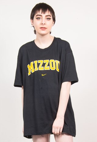NIKE VINTAGE 90'S BLACK MIZZOU T-SHIRT USA COLLEGE