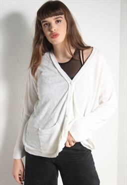 Vintage 80's Slouchy Cardigan White
