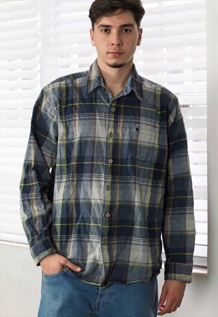 VINTAGE CARHARTT LONG SLEEVE FLANNEL SHIRT 90S XL 20.7