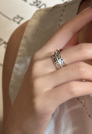 Silver Curved Opening Ring