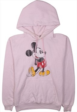 Vintage 90's Disney Hoodie Mickey Mouse Pullover Pink Medium