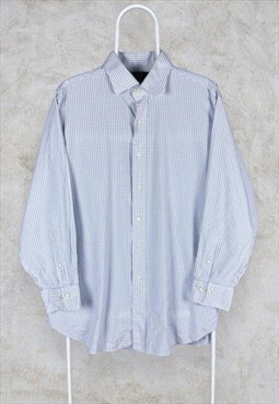 Polo Ralph Lauren Blue Check Shirt Long Sleeve Regent Large