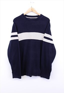 Vintage Sonoma Knit Jumper Navy Colour Block Pullover 