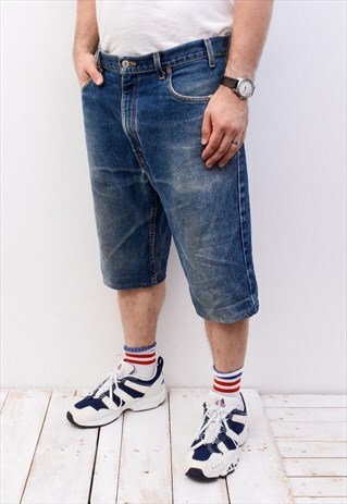 Denim 505 vintage Men's W36 Shorts Relaxed Fit Capri Jeans