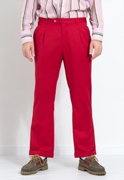 Vintage formal pants in red pleated trousers