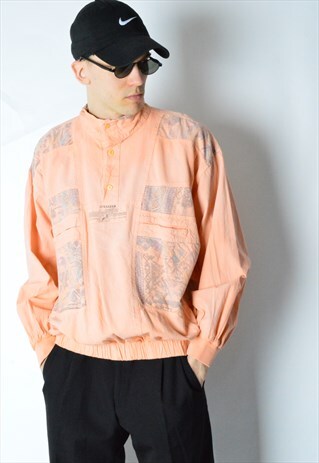 VINTAGE 80S PASTEL PEACH 1/3 BUTTON JACKET