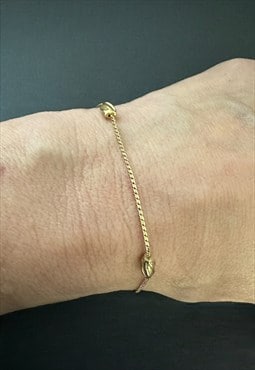 70's Vintage Gold Metal Delicate Thin Woven Ladies Bracelet