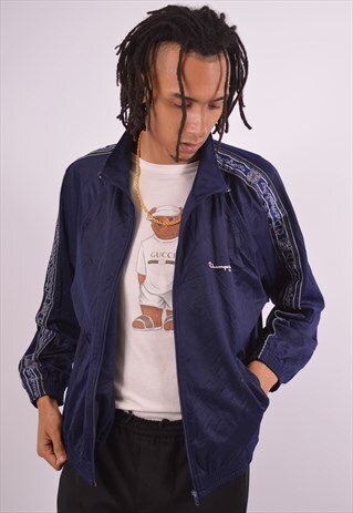 VINTAGE CHAMPION TRACKSUIT TOP JACKET BLUE