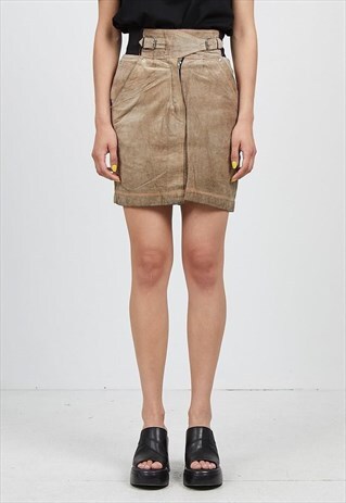 VINTAGE BROWN ZINO&JUDY SUEDE MINI SKIRT