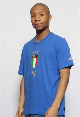 VINTAGE PUMA LOGO T-SHIRT BLUE