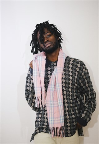 RARE BURBERRY NOVA CHECK PRINT WOOL SCARF
