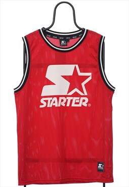 Vintage Starter Black Label Red Basketball Jersey