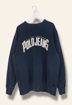Vintage Ralph Lauren Sweatshirt Polo Y2K in Blue M