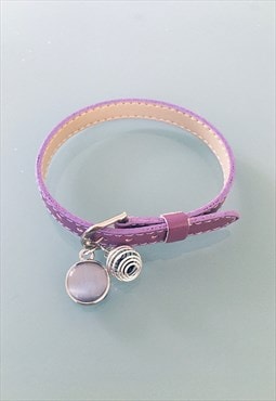 Women's faux leather bracelet with perfume pearl, women's gi