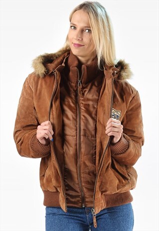 SUEDE BOMBER AVIATOR JACKET