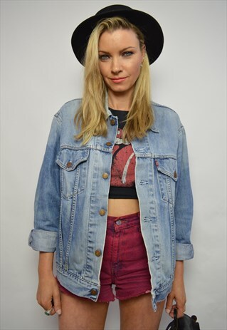 VINTAGE 90S LEVI'S MEDIUM BLUE WASH DENIM JACKET GRUNGE