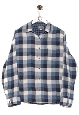 Vintge  Denver Hayes Flannel Shirt Checkered Pattern Blue/Ch