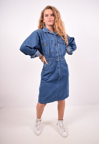 VINTAGE VALENTINO DENIM DRESS BLUE