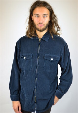 VINTAGE 90'S ZIP-UP CORDUROY SHIRT