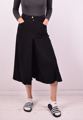 MOSCHINO WOMENS VINTAGE CAPRI TROUSERS W28 L20 BLACK 90'S